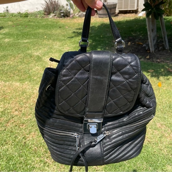 EUC Michael Kors Elisa Backpack Lamb Skin Leather Black MSRP $398 - Picture 3 of 14